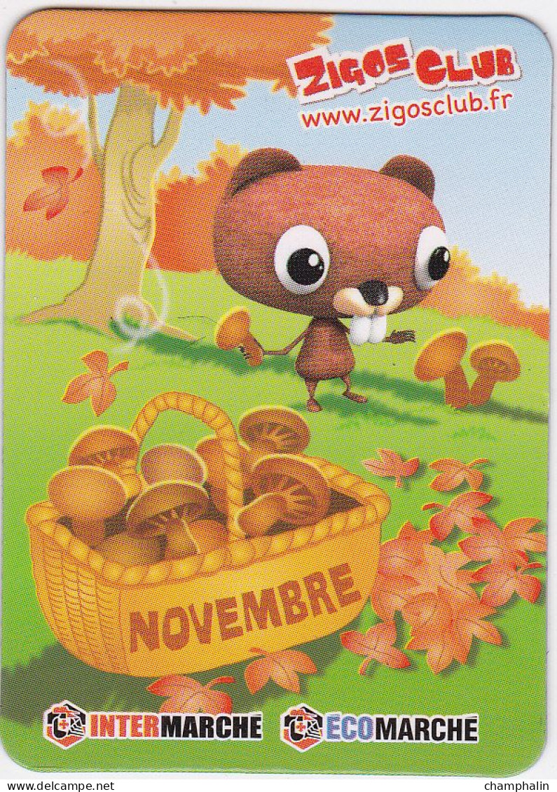 France - Magnet Publicitaire - Magasins Intermarché & Ecomarché - Zigos Club - Novembre - Advertising