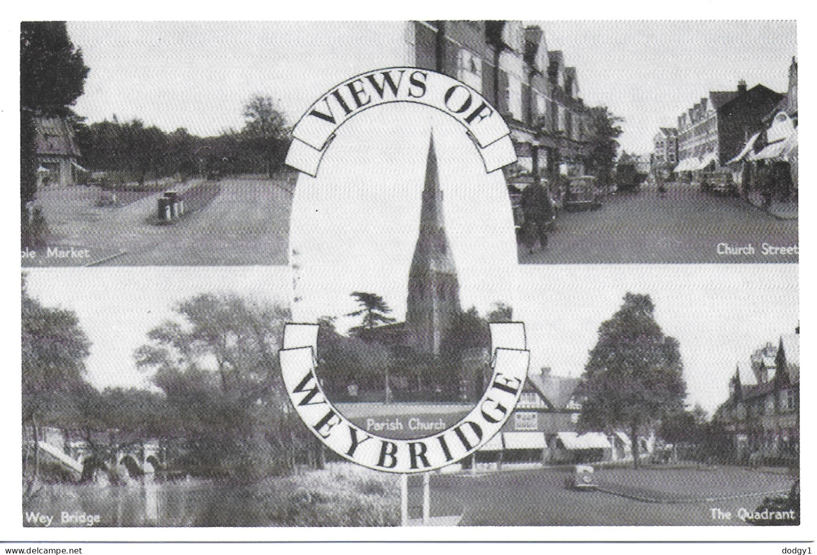 REPRODUCTION CARD. SCENES FROM WEYBRIDGE, SURREY, ENGLAND. UNUSED POSTCARD   Box1f - Surrey