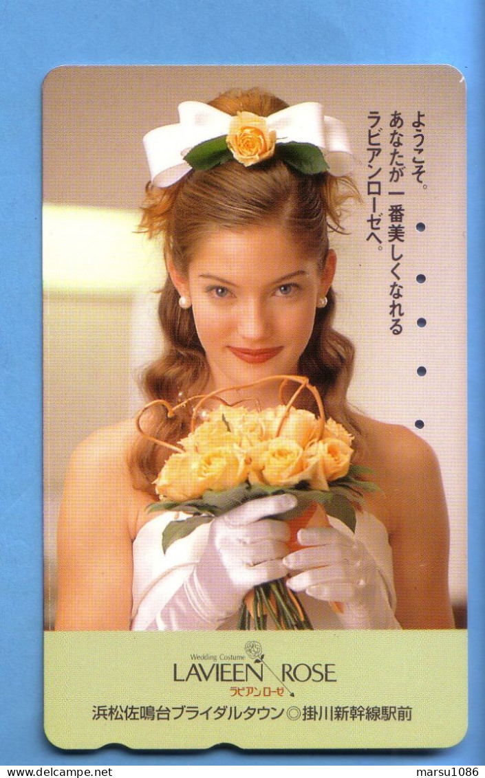 Japan Japon Telefonkarte Phonecard -  Girl Femme Women Frau  Lavieen Rose - Personnages