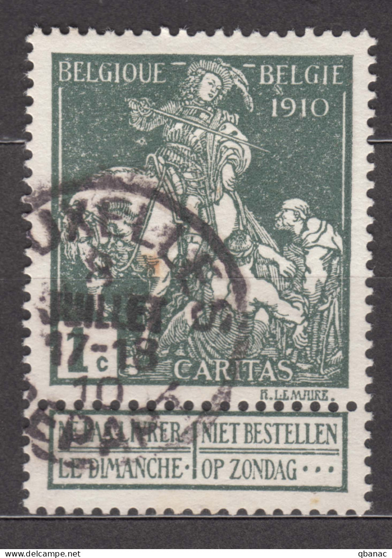 Belgium 1910 Caritas Mi#85 I Used - 1910-1911 Caritas