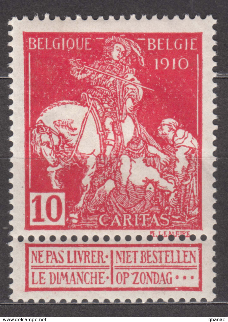 Belgium 1910 Caritas Mi#88 I Mint Hinged - 1910-1911 Caritas