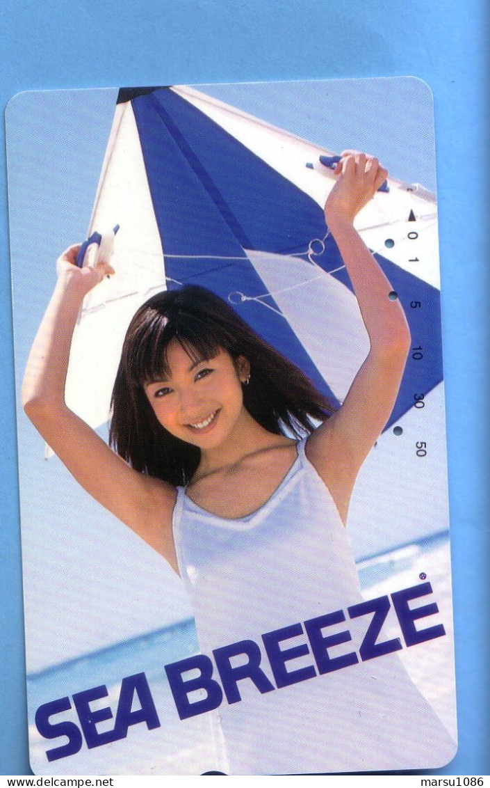 Japan Japon Telefonkarte Phonecard -  Girl Femme Women Frau  Sea Breeze Drachen - Personnages