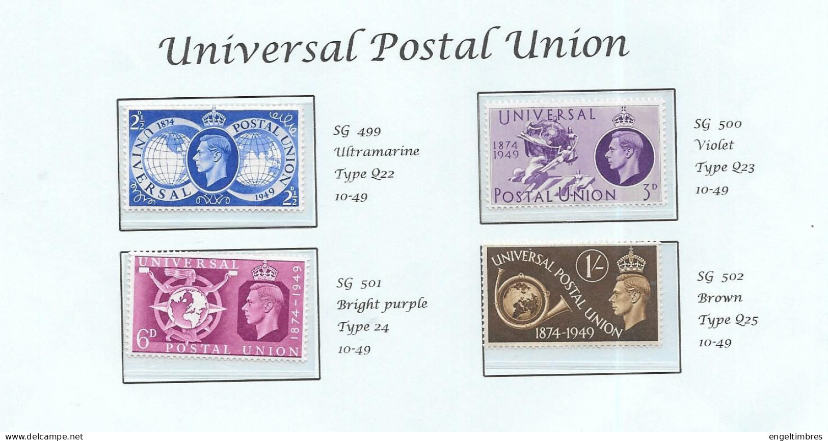 Gb 1948- U.P.U.   SG499/502 (4)    MNH - See Notes & Scans - Unused Stamps