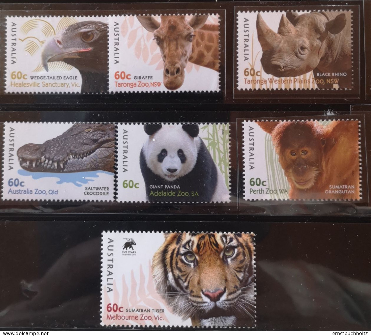 Australien 2012 Zootiere 6v** + 60c** Sumatra Tiger - Mint Stamps
