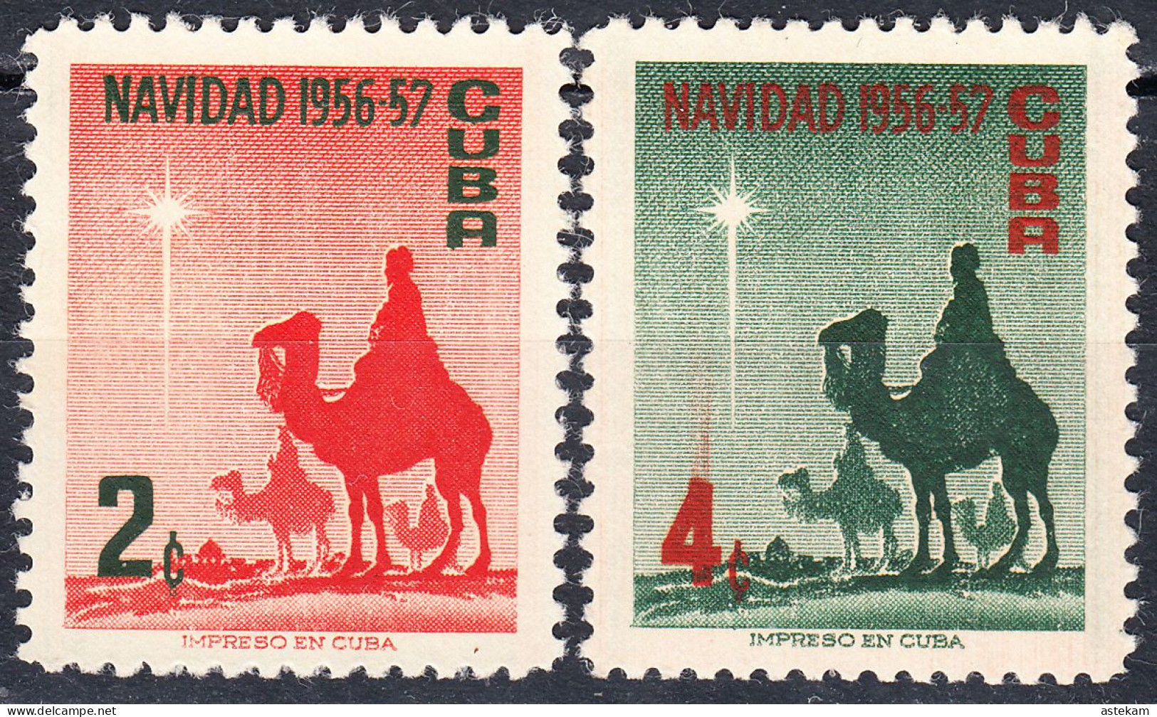 CUBA 1956, CHRISTMAS, CAMELS, COMPLETE, MNH SERIES With GOOD QUALITY, *** - Ongebruikt