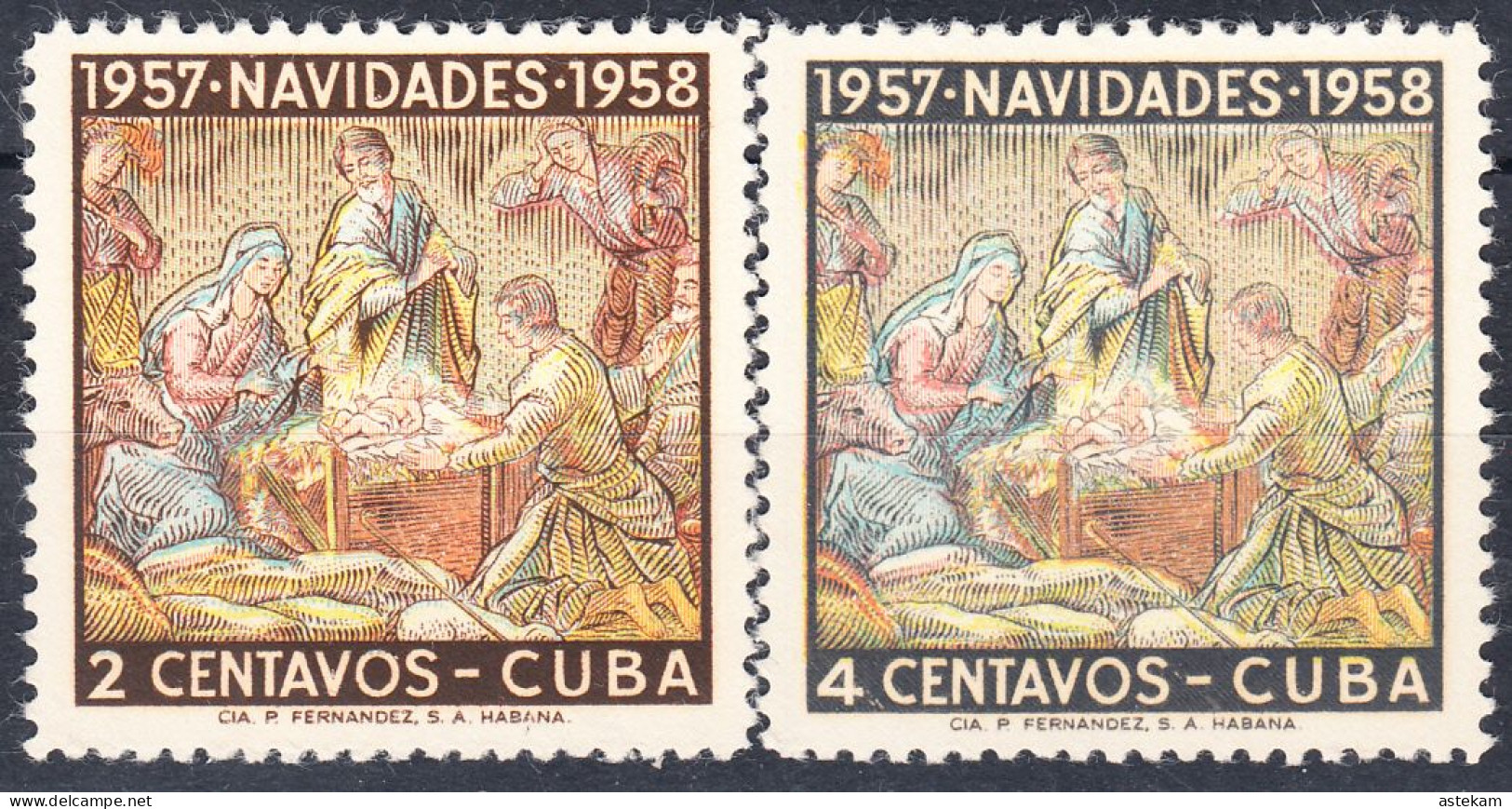 CUBA 1957, CHRISTMAS, RELIGIOUS PICTURE, COMPLETE, MNH SERIES With GOOD QUALITY, *** - Unused Stamps