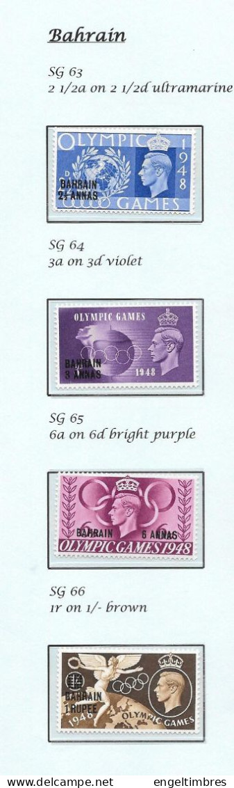 Gb 1948  Olympic Games Overprinted BAHRAIN   SG64/66 (4)    MNH - See Notes & Scans - Unused Stamps