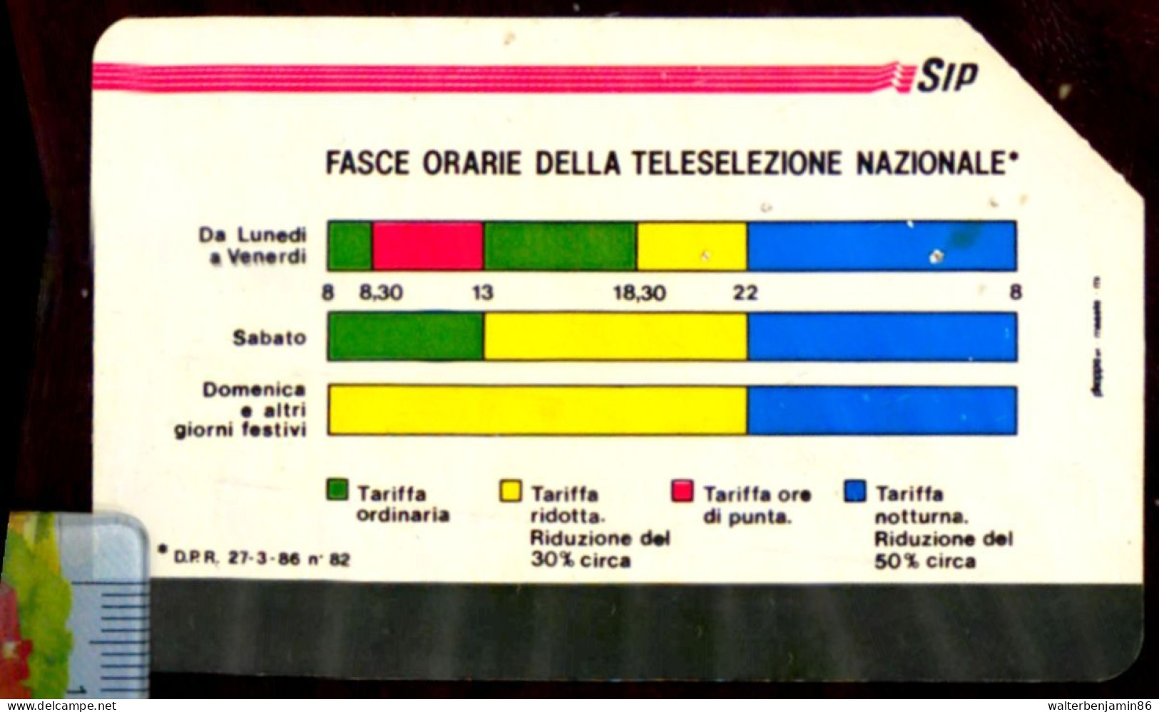 G 9 C&C 1107 SCHEDA USATA FASCE ORARIE 89 5 PIK 3^A QUALITA' VARIETA' BANDA 8 MM - Errori & Varietà