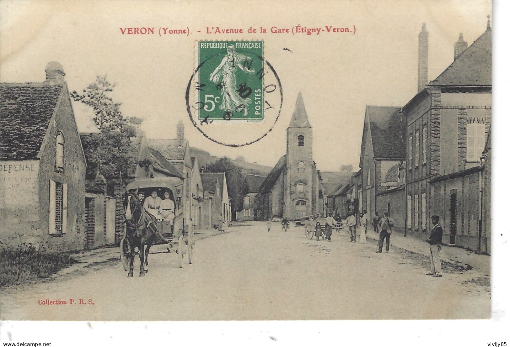 89 - VERON - ( Yonne ) - T.Belle Vue Animée De L'Avenue De La Gare ( Attelage ) - Veron