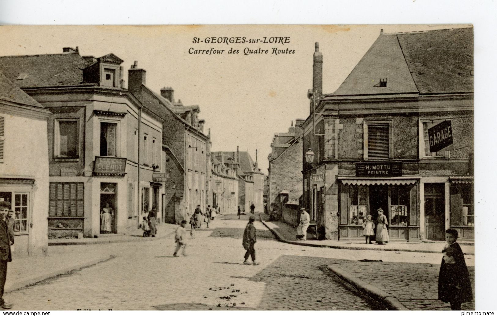 SAINT GEORGES SUR LOIRE CARREFOUR DES QUATRE ROUTES PEINTRE H. MOTTU GARAGE BOUCHERIE CLEMONT YVON - Saint Georges Sur Loire
