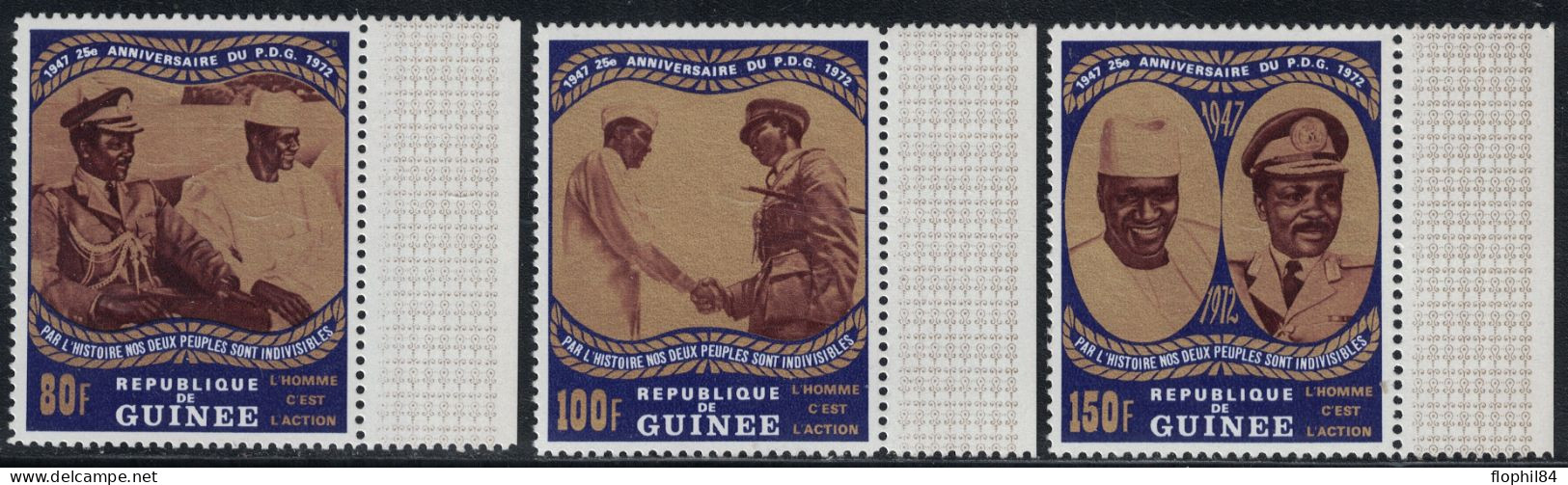 GUINEE REPUBLIQUE - NON EMIS - N°483A à 485A - SERIE DE 3 VALEURS NEUVES BORD DE FEUILLE - SANS TRACE DE CHARNIERE. - Guinée (1958-...)
