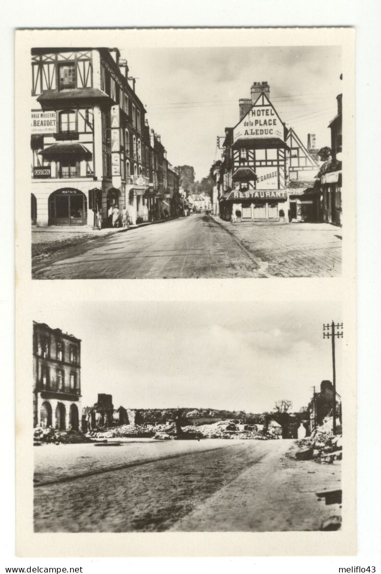 14/CPSM - Falaise - Place St Gervais Et Rue De Caen - Falaise