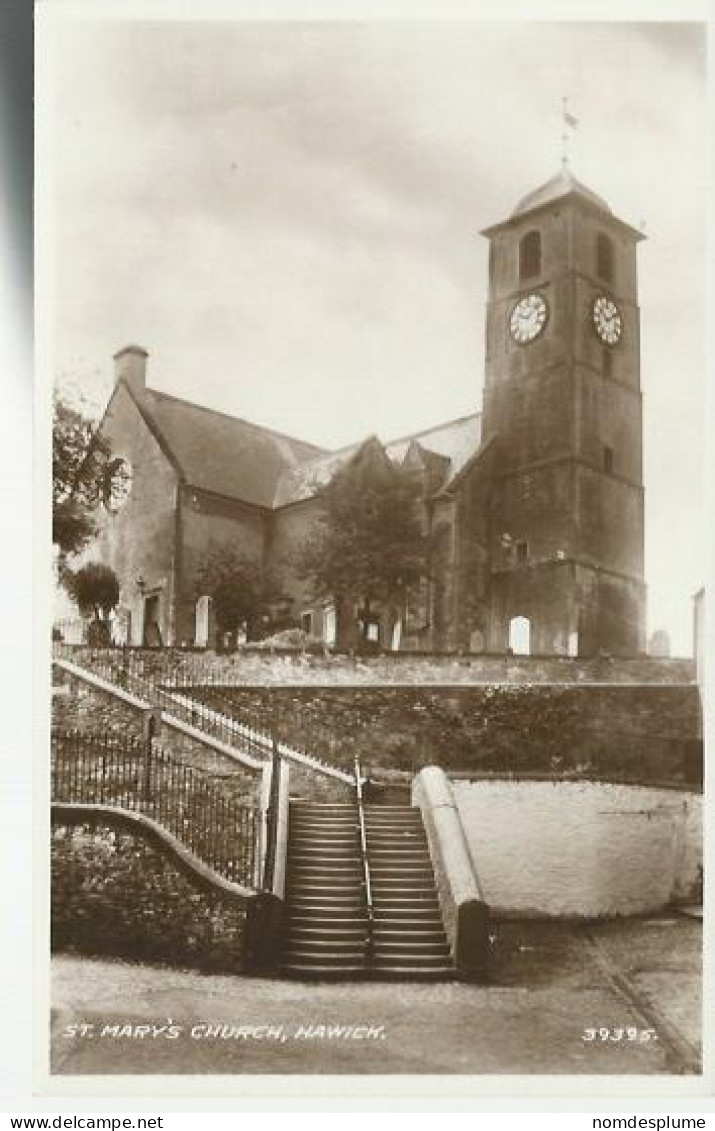 22504)  UK GB Scotland Hawick St Mary's Church Real Photo RPPC By Valentine's - Roxburghshire