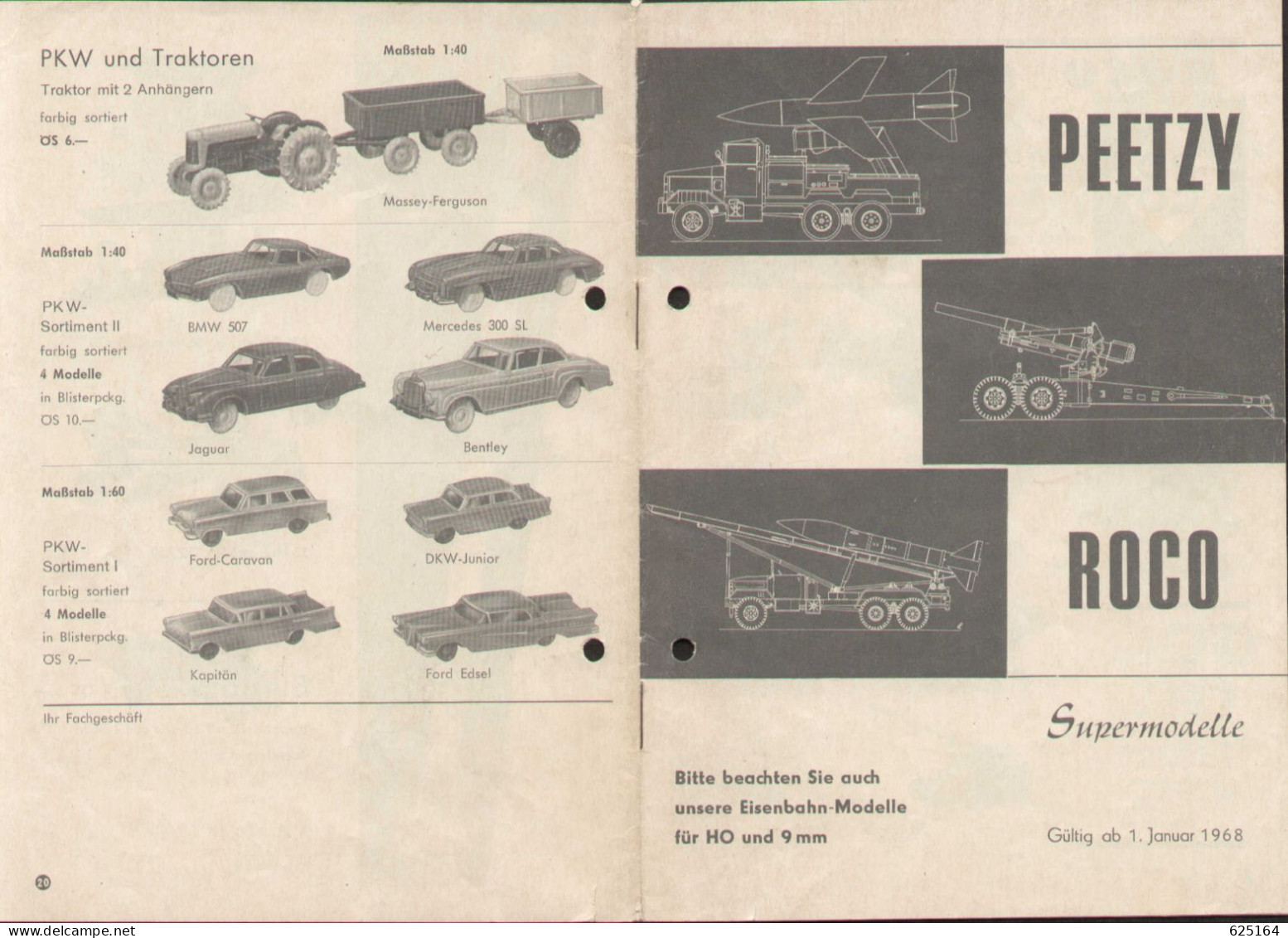 Catalogue ROCO PEETZY 1968 Sondermodelle HO 1:87 Spur N 9 Mm - 1:40 - 1:60 - Deutsch