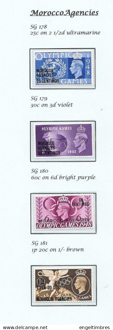 Gb 1948  Olympic Games Overprinted  Morocco Agencies   SG179/181(4)    MOUNTED MINT- See Notes & Scans - Unused Stamps