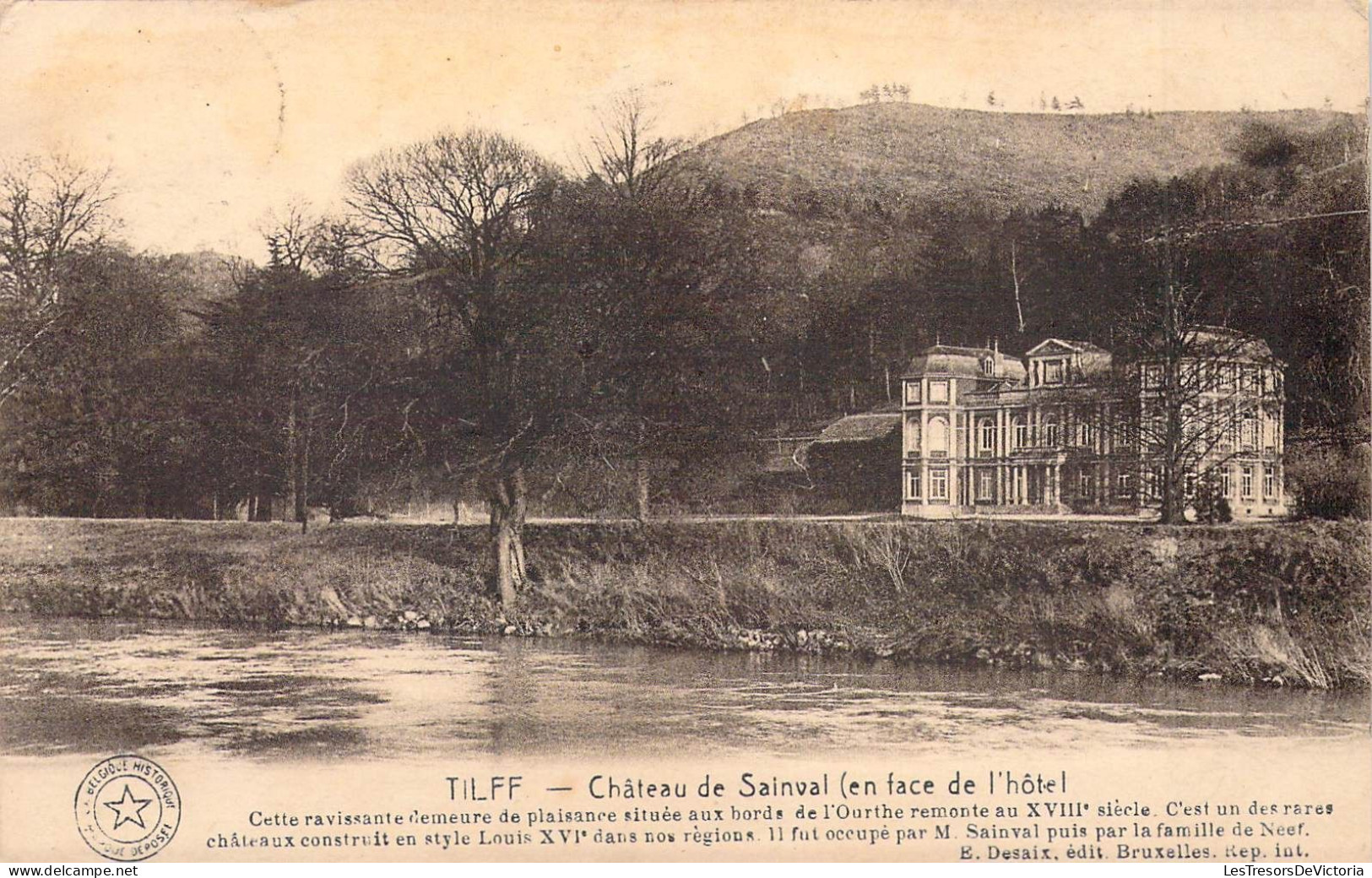 BELGIQUE - TILFF - Château De Sainval En Façe De L'Hôtel - Edit E Desaix - Carte Postale Ancienne - Autres & Non Classés