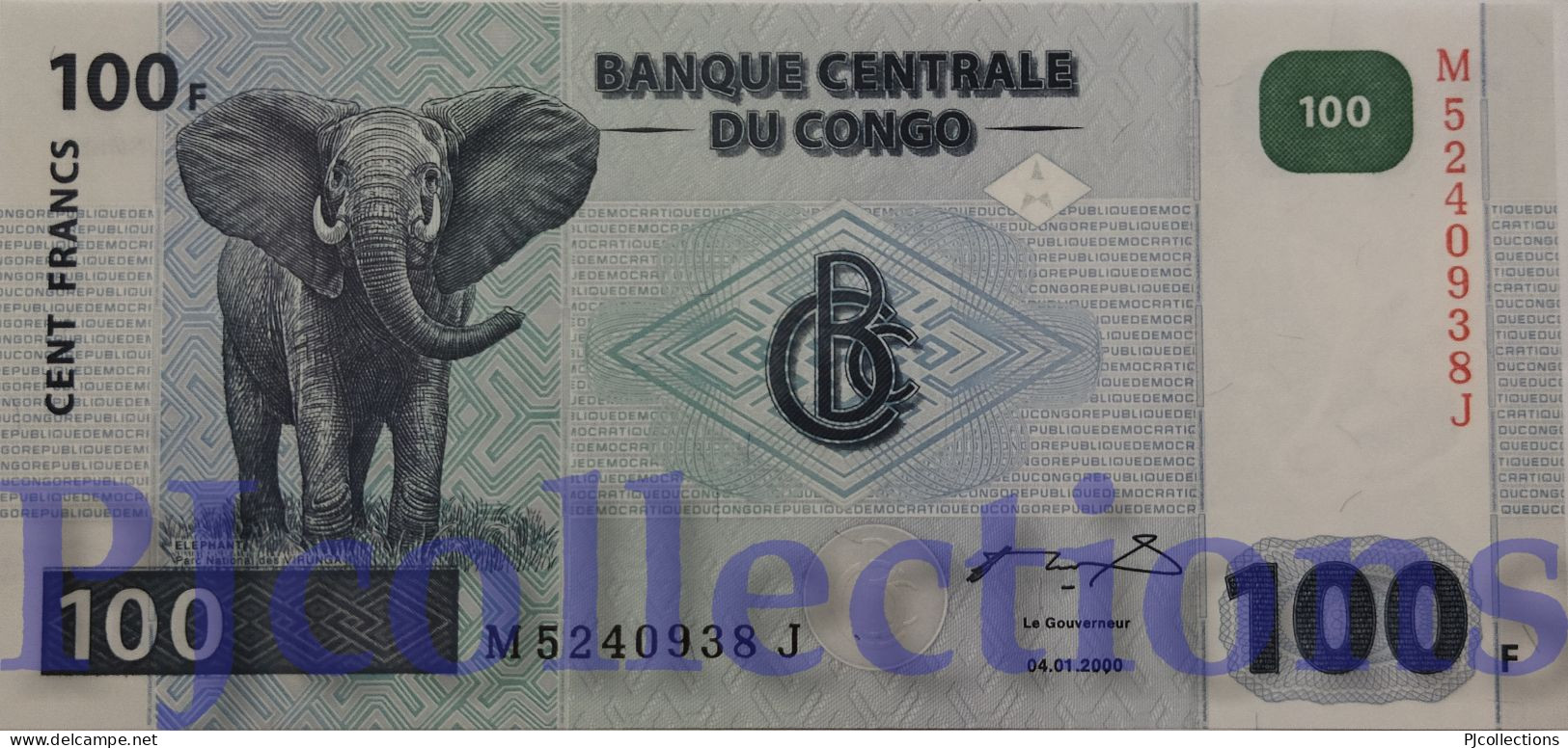 CONGO DEMOCRATIC REPUBLIC 100 FRANCS 2000 PICK 92A UNC - Demokratische Republik Kongo & Zaire