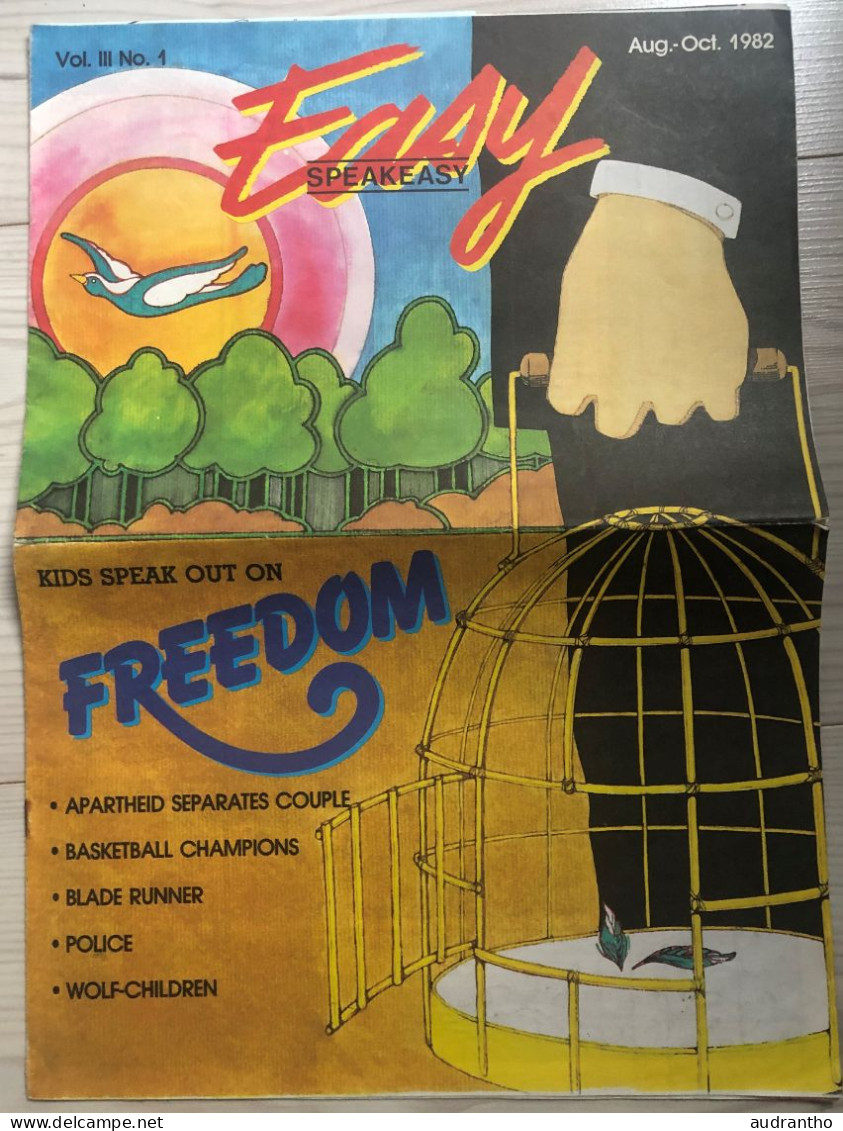 Revue SPEAK-EASY Aout 1982 Thème Liberté Freedom - ABC & Numéros