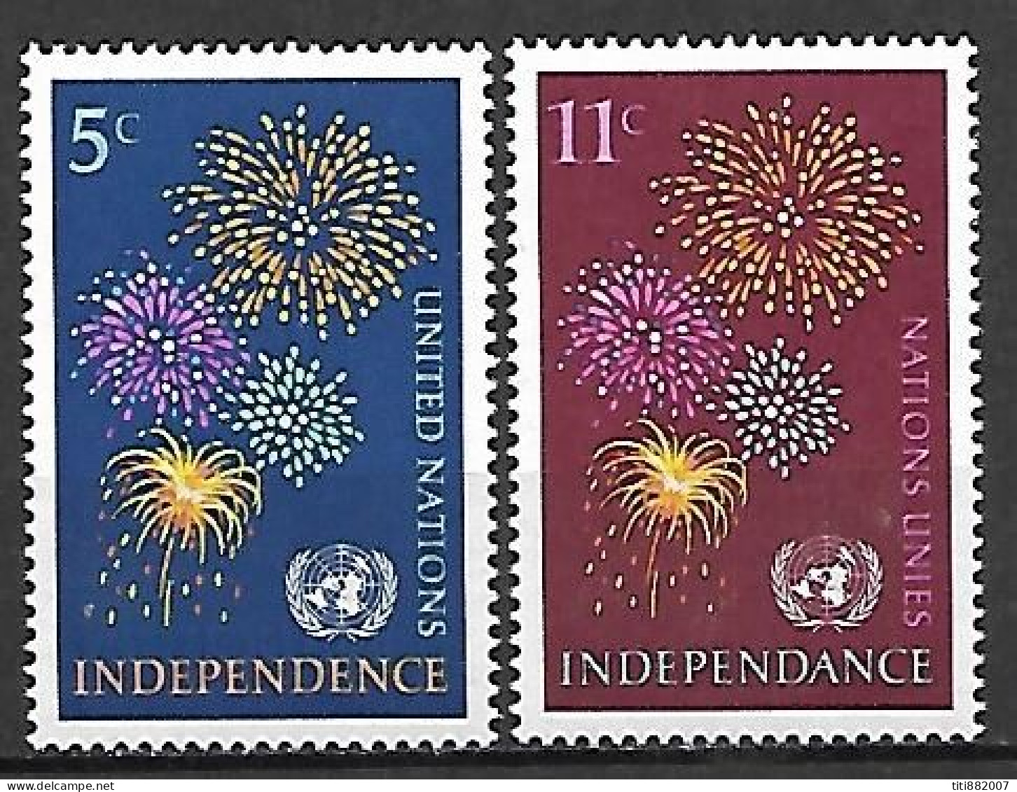 NATIONS - UNIES    -    1967 .  Y&T N° 163 / 164 ** .  Feu D' Artifice - Unused Stamps