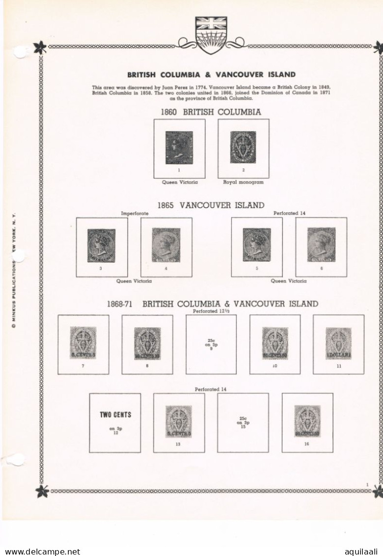 Provincie Canadesi. 4 Fogli Album Illustrati Della "Minkus" - Unclassified