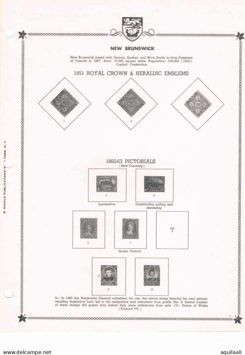 Provincie Canadesi. 4 Fogli Album Illustrati Della "Minkus" - Non Classificati