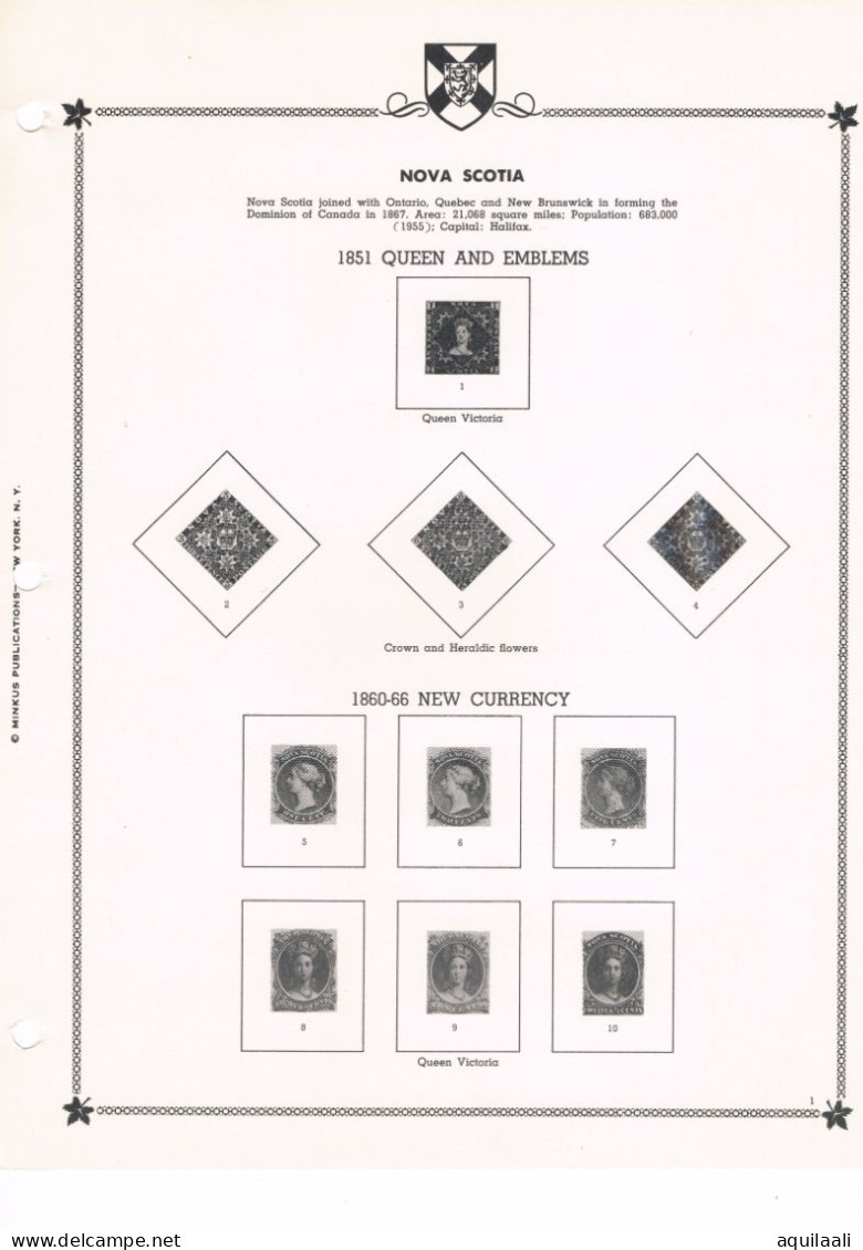 Provincie Canadesi. 4 Fogli Album Illustrati Della "Minkus" - Non Classés