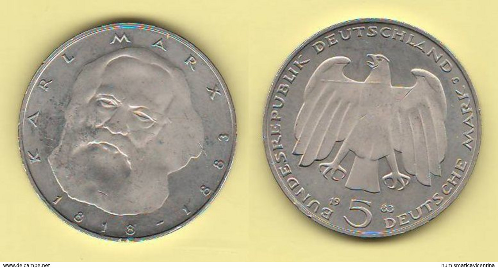 Germany 5 Deutsche Mark 1983 J Karl Marx Germania Deutschland Germany - Commemorations