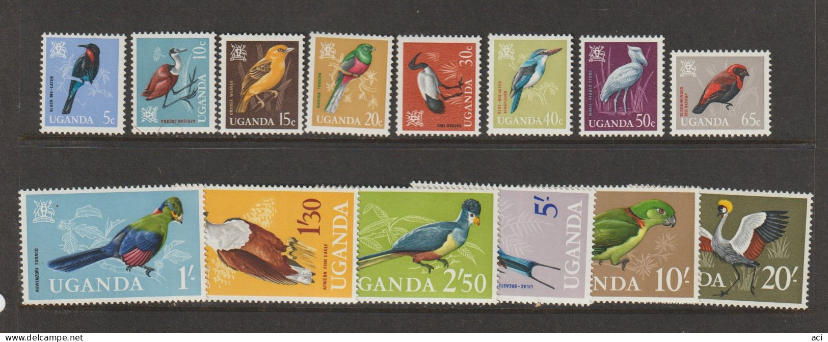 Uganda SG 113-126 Birds Definitives Mint Never Hinged, - Uganda (...-1962)