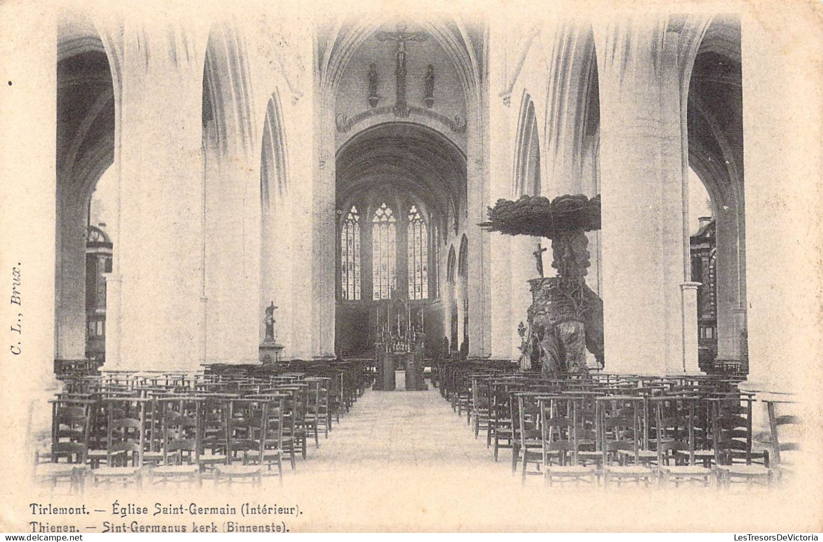 BELGIQUE - TIRLEMONT - Eglise Saint Germain - Intérieur - Carte Postale Ancienne - Tienen