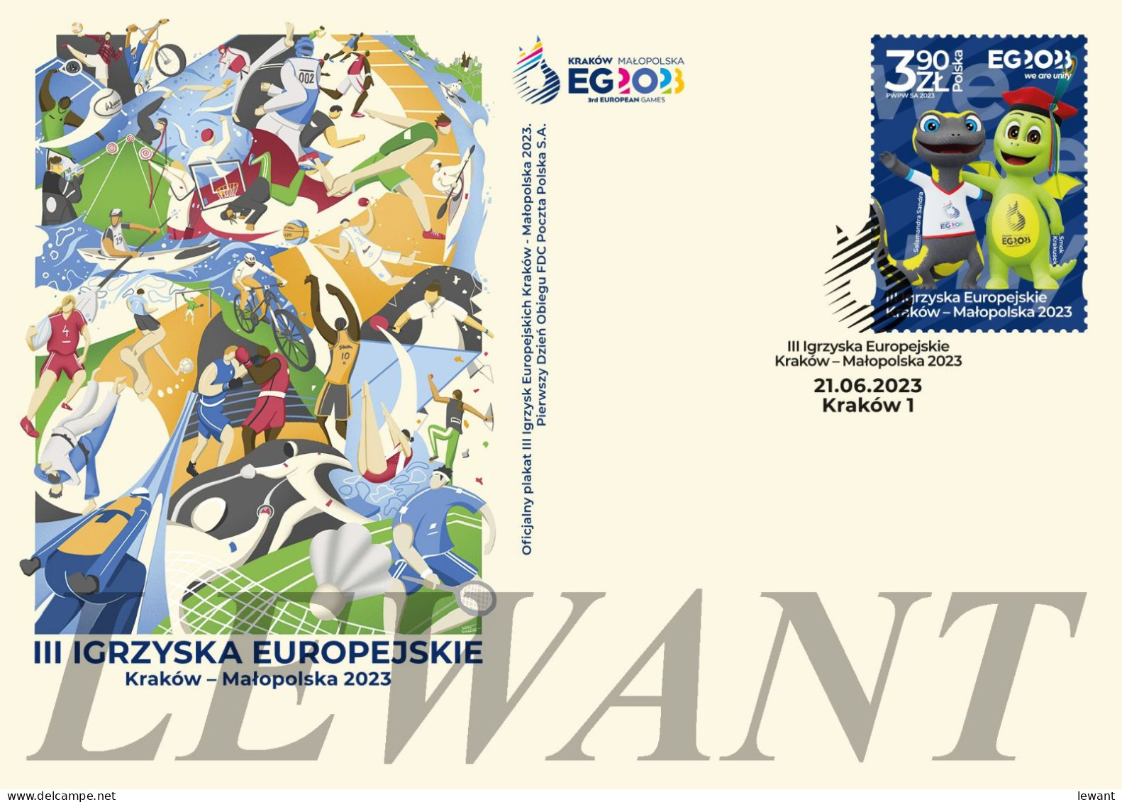 2023.06.21. III European Games Krakow - 2023 FDC - Storia Postale