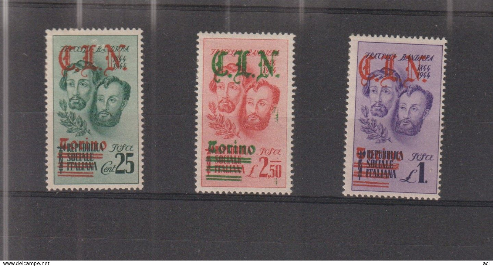 Italia 1945 CLN Torino Fratelli Bandiera Soprastampati C.L.N. Certificato Gazzi MNH, - Centraal Comité Van Het Nationaal Verzet (CLN)