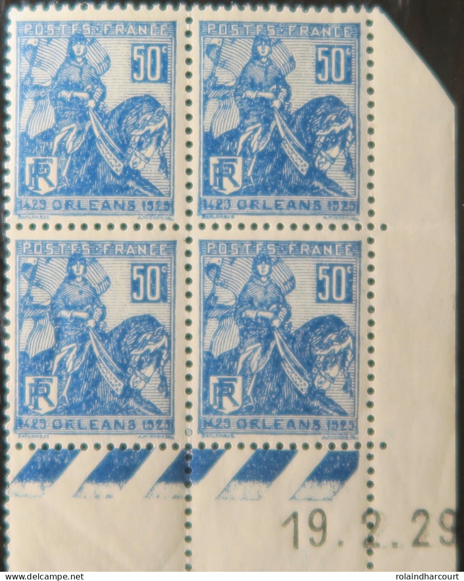 R1118(2)/121 - 1929 - J D'ARC / ORLEANS - N°257 BLOC NEUF** CdF Avec CD - ....-1929