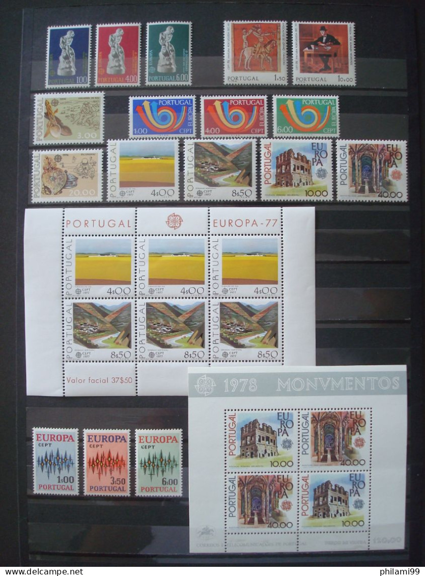 PORTUGAL MNH** 1972 To 1978 EUROPA 7 SETS + 2 BLOCS / Includes 1975 1976 - Lotes & Colecciones