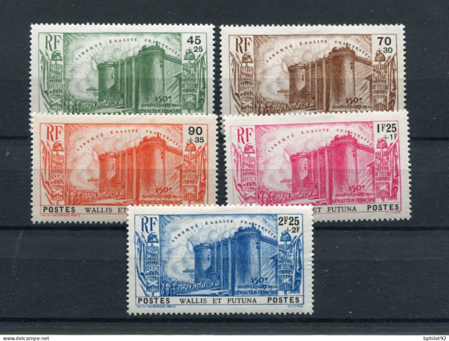 !!! WALLIS ET FUTUNA, SERIE BASTILLE N°72/76 NEUVE * - Ungebraucht