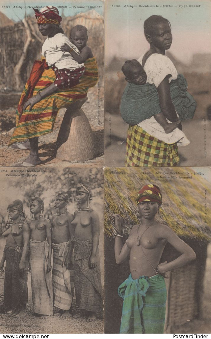 Senegal Woman African Ladies 4x Antique Postcard S - Non Classés