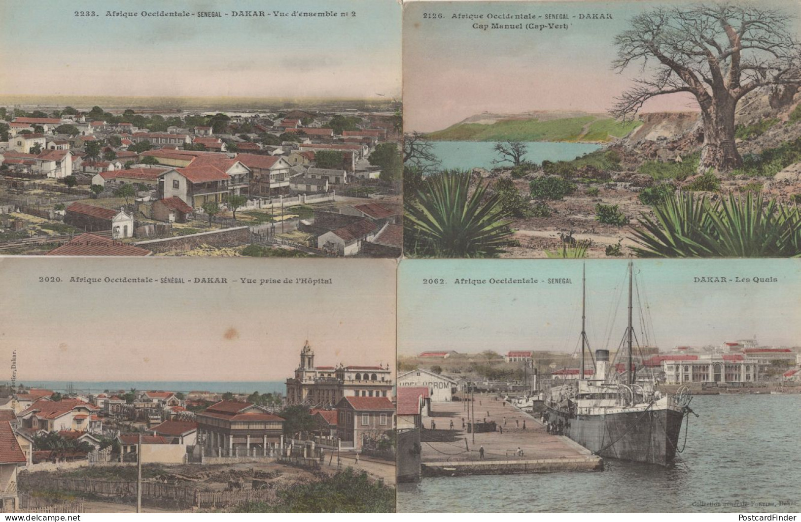 Dakar Senegal Boat Ship Hospital Panorama 4x African Old Postcard S - Non Classés