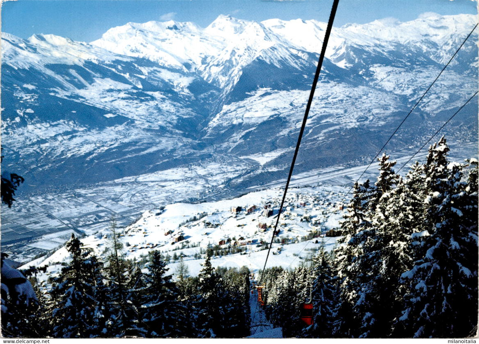 Haute-Nendaz Depuis La Telecabine Du Tracouet (13134) * 26. 3. 1975 - Nendaz