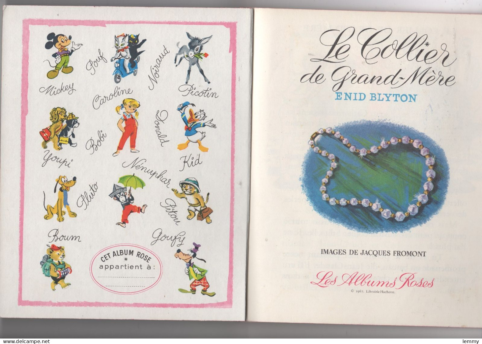 LE COLLIER DE GRAND-MÈRE- Enid BLYTON - HACHETTE - LES ALBUMS ROSES - 1967 - Hachette