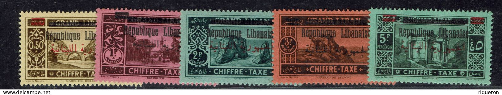 Grand Liban. Taxes N° 21/25. Neufs. X. Cote : 25 € - Timbres-taxe