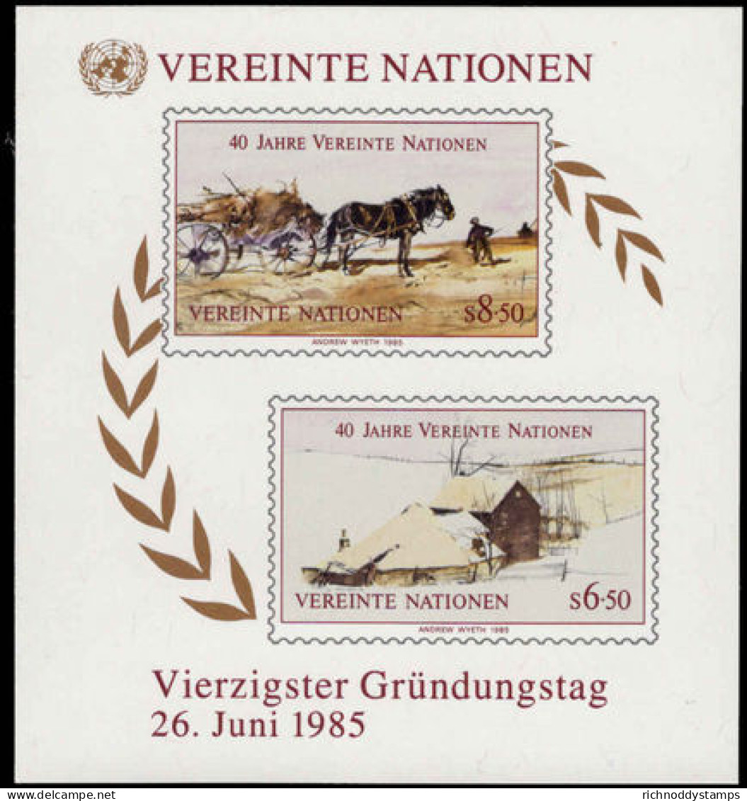 Vienna 1985 UN Anniversary Souvenir Sheet Unmounted Mint. - Unused Stamps