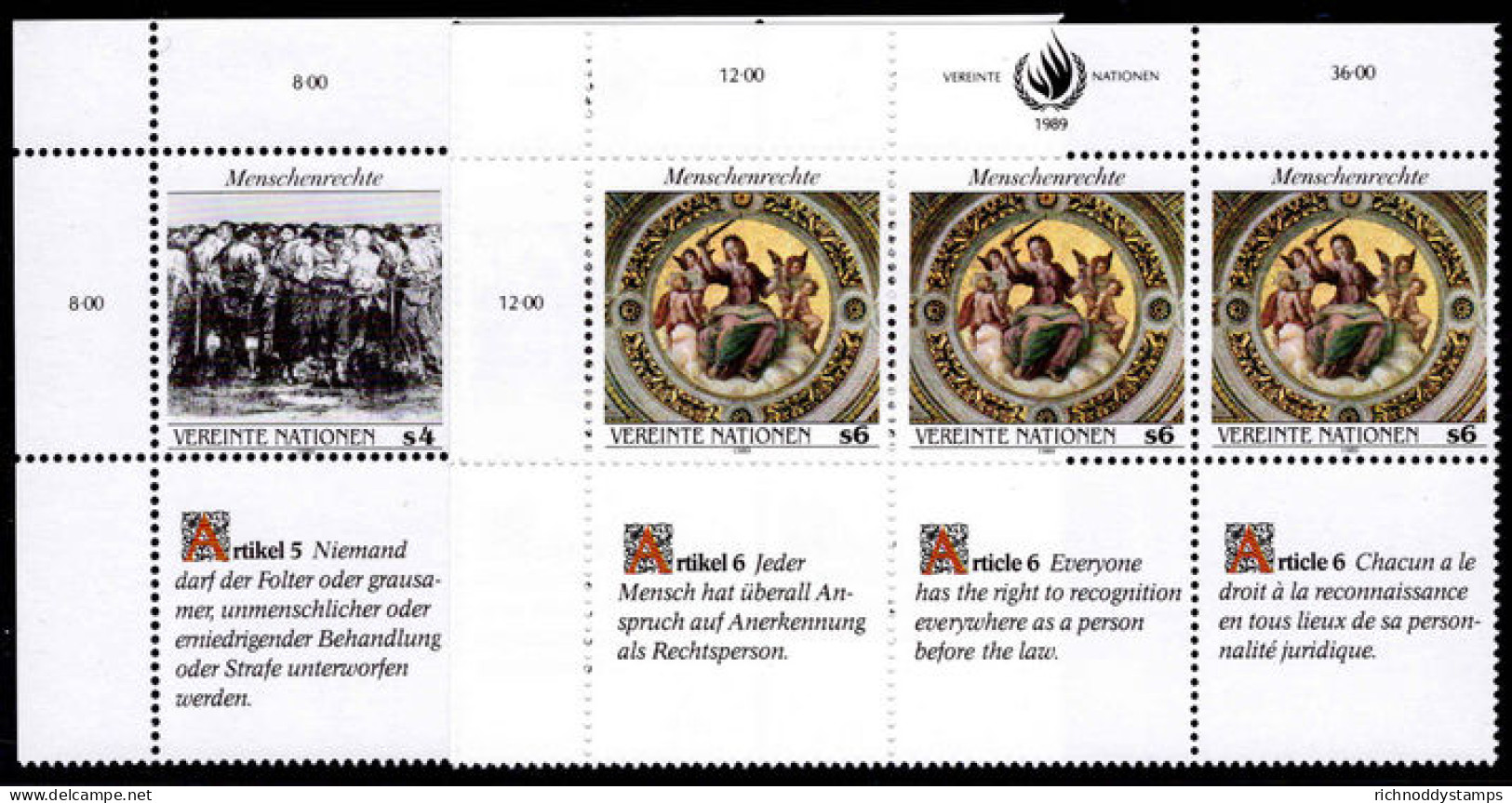 Vienna 1989 Human Rights With Labels Unmounted Mint. - Ongebruikt