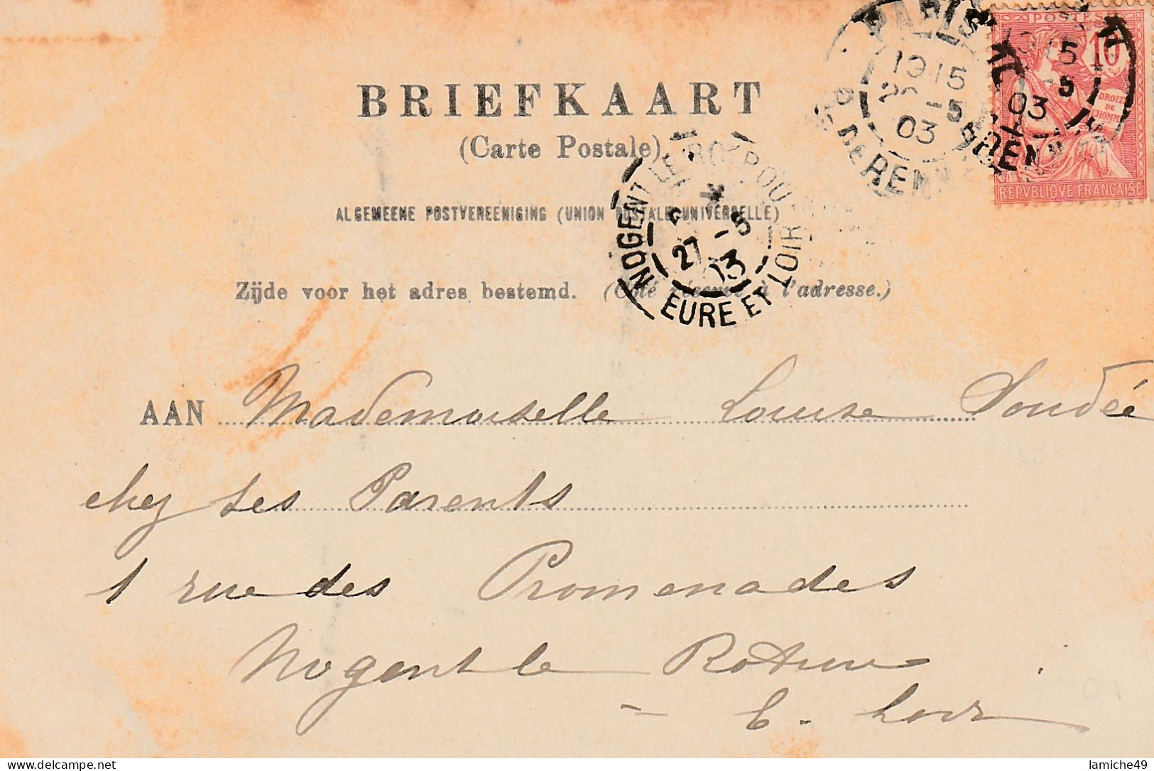 AMSTERDAM  Scheveningen Uitgave N.J. Boon Un Jeune Garçon Et Une Fille  Coiffe Avec Sa Poupée TIMBRE 1903 - Scheveningen
