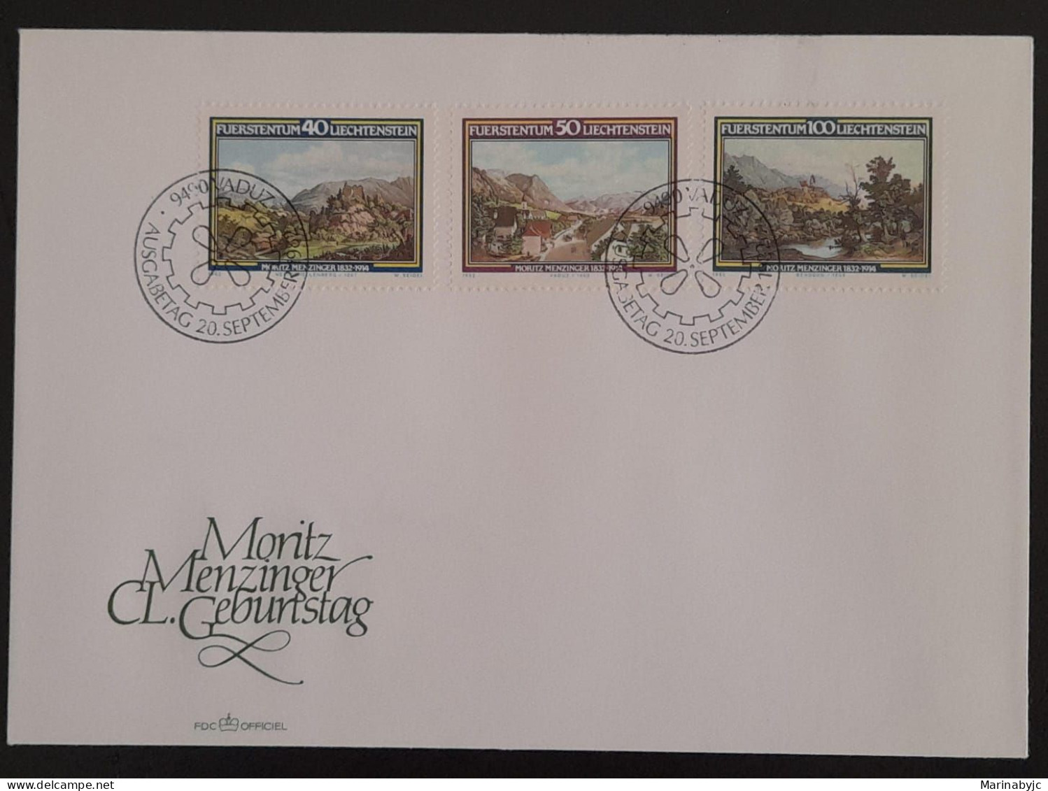 SL) 1982 LIECHTENSTEIN CASTLE MORITZ MENZINGER. FDC - Other & Unclassified