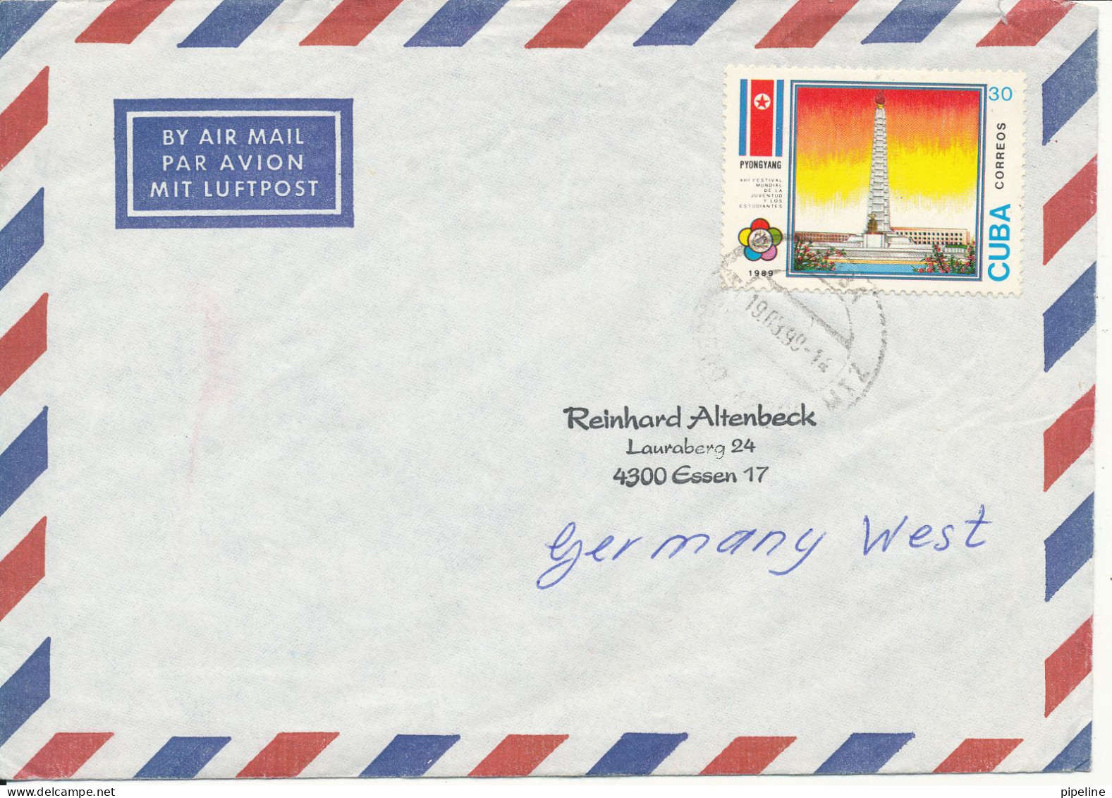 Cuba Air Mail Cover Sent To Denmark 19-3-1999 Single Franked - Poste Aérienne