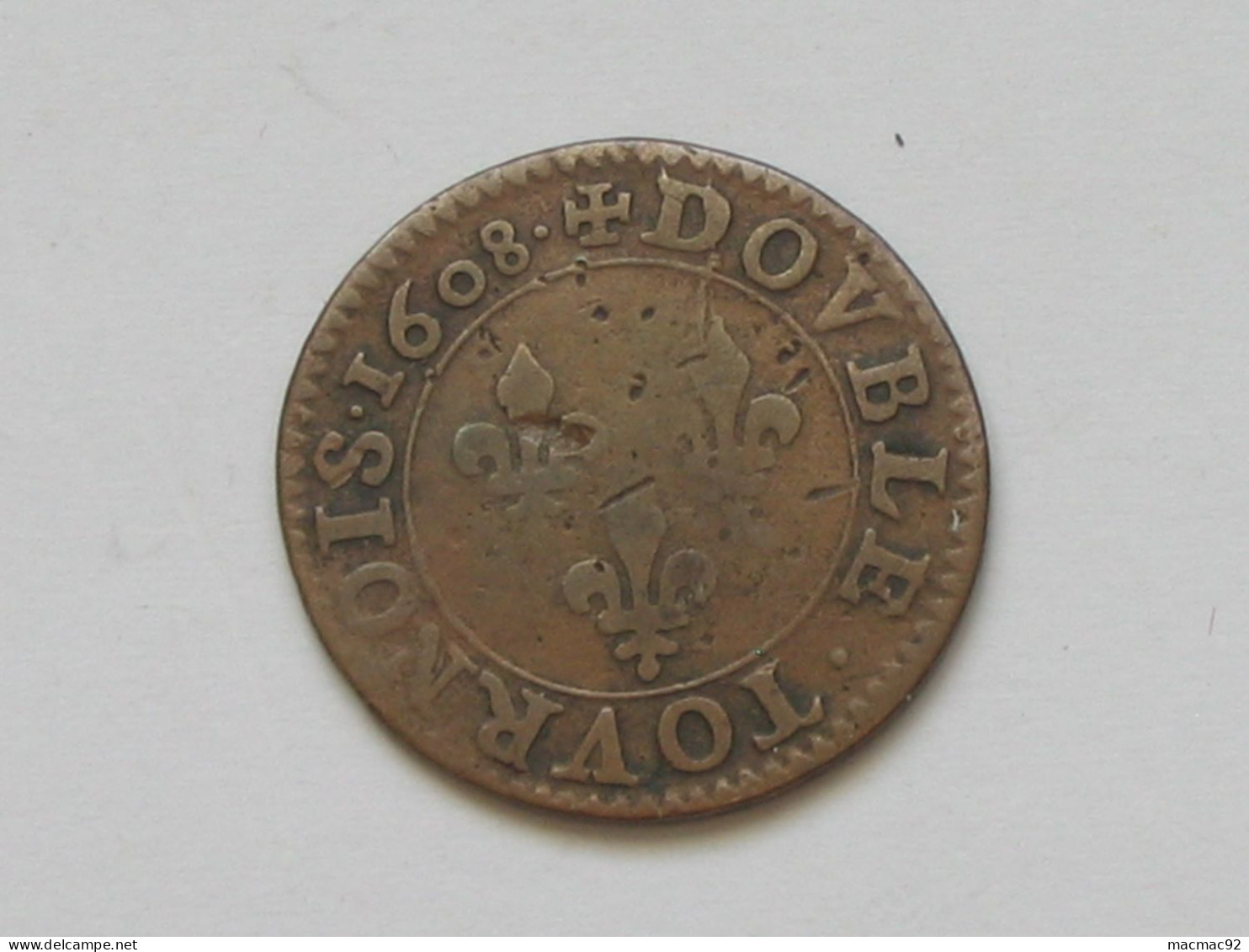 Double Tournois à Identifier HENRI IIII 1608  ***** EN ACHAT IMMEDIAT ***** - 1589-1610 Henri IV Le Vert-Galant