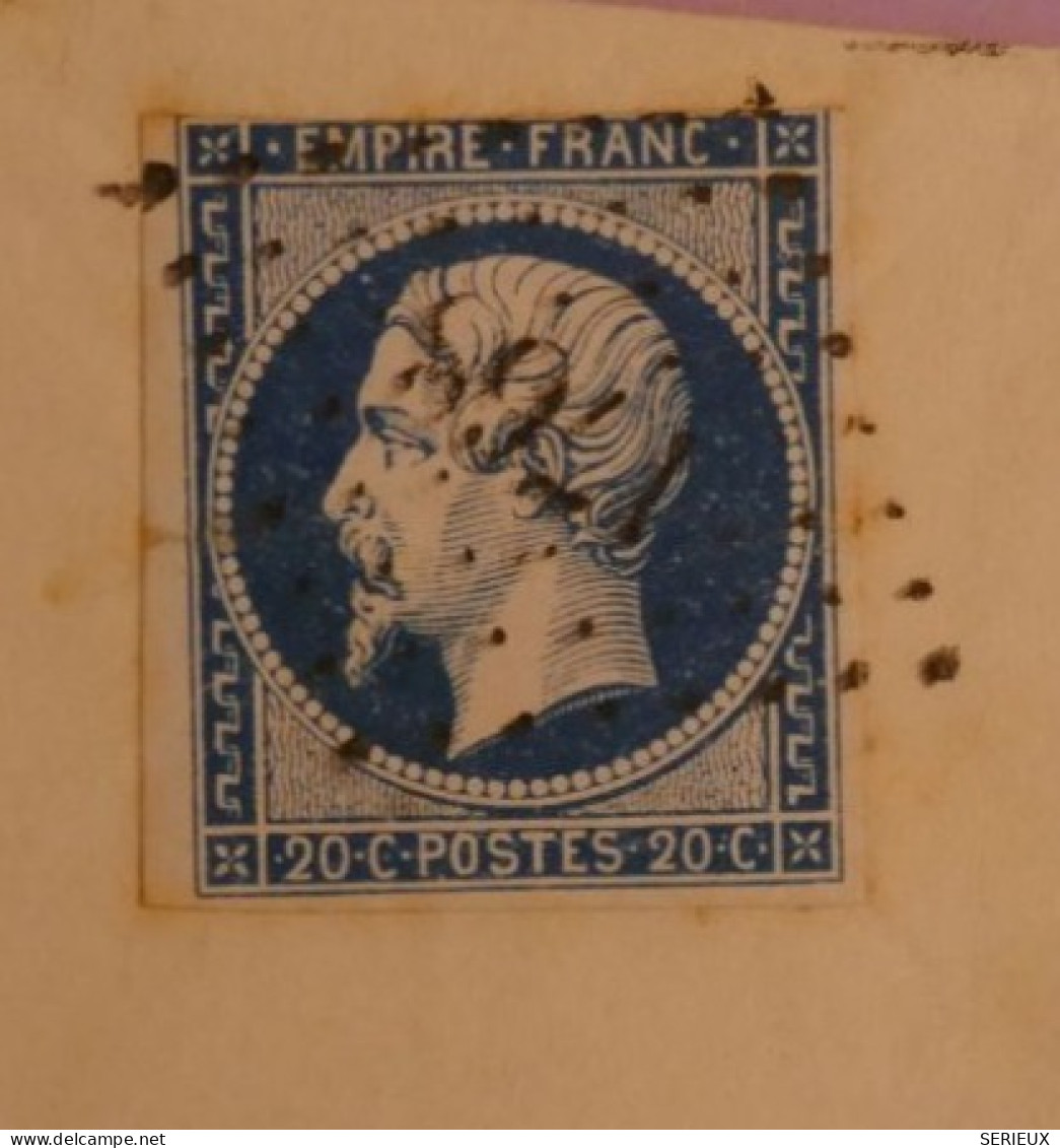 BU22 FRANCE BELLE  LETTRE RR 1855 PETIT BUREAU LORRIS A DAMPIERRE +N° 14 +PERLé+ AFF .INTERESSANT+ - 1853-1860 Napoleone III
