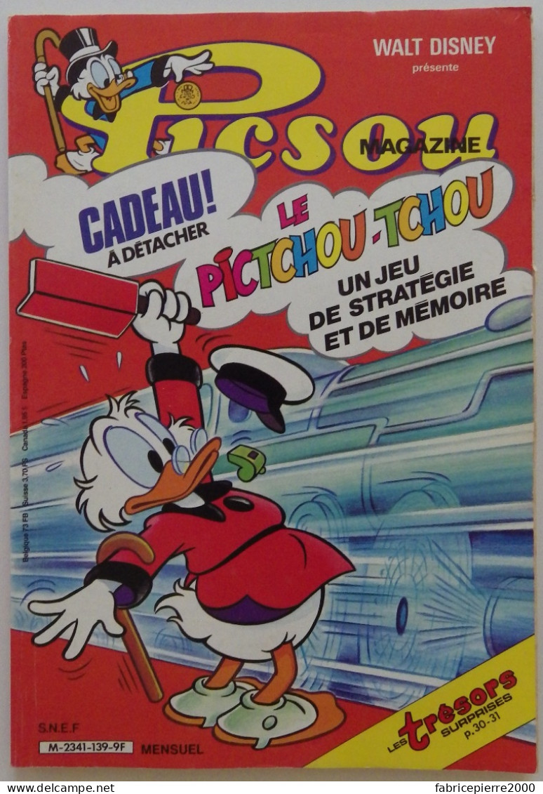 PICSOU MAGAZINE N°139 Septembre 1983 Excellent état Avec Le Pictchou-Tchou Intact - Picsou Magazine