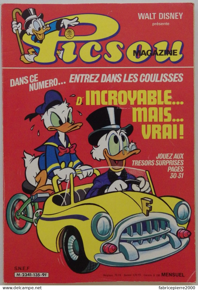 PICSOU MAGAZINE N°135 Mai 1983. Pubs Les Playmobil Explore Le Temps PlaymoSpace, Milky Way, Meccano, Instantané Poulain - Picsou Magazine