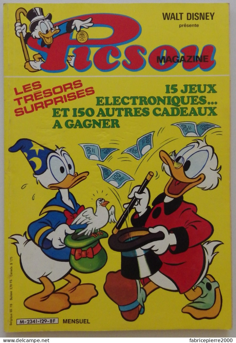 PICSOU MAGAZINE N°129 Nov. 1982. Pubs Playmobil Express, Lego, Mattel, Meccano, Milky Way, TCR, Kodak Disc, Action Man - Picsou Magazine