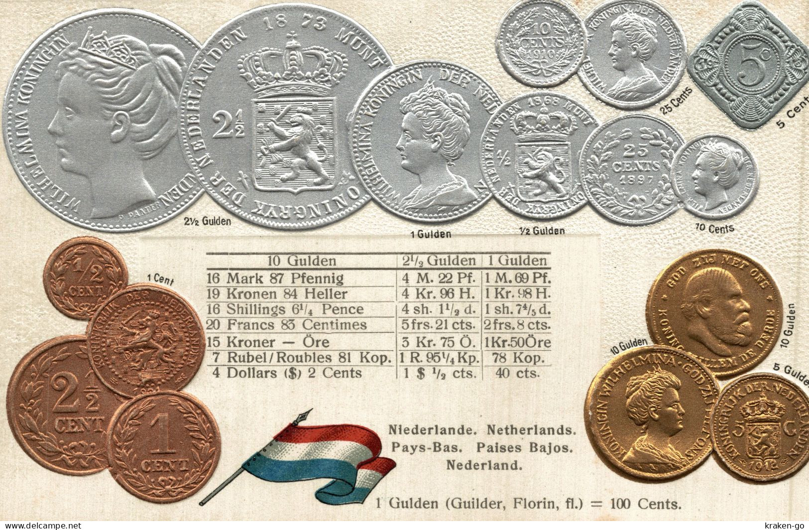 MONETE E BANDIERA Dell'OLANDA - COINS E NATIONAL FLAG Of HOLLAND - #004 - Monnaies (représentations)